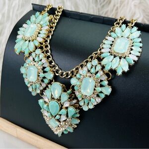 Super weighted goldtone chunky bling statement, necklace
